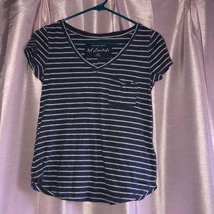 Abercrombie and Fitch Blue and White Stripped Tee
